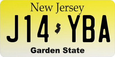 NJ license plate J14YBA