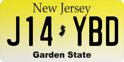 NJ license plate J14YBD