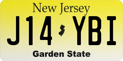 NJ license plate J14YBI