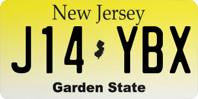 NJ license plate J14YBX