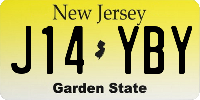 NJ license plate J14YBY