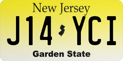 NJ license plate J14YCI