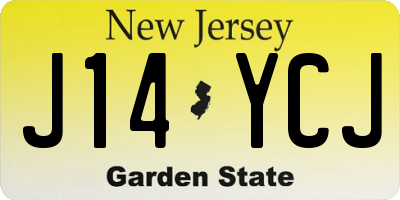 NJ license plate J14YCJ