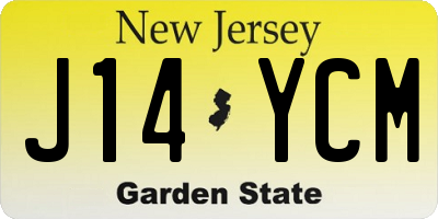 NJ license plate J14YCM
