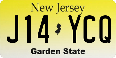 NJ license plate J14YCQ