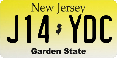NJ license plate J14YDC