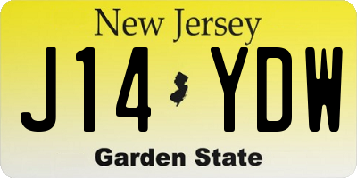 NJ license plate J14YDW