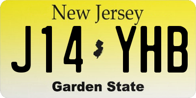 NJ license plate J14YHB