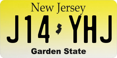 NJ license plate J14YHJ