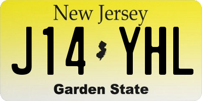 NJ license plate J14YHL