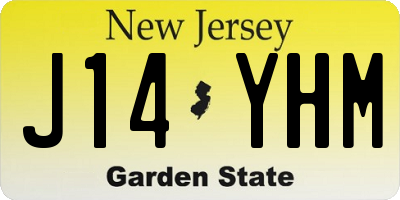 NJ license plate J14YHM