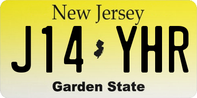 NJ license plate J14YHR