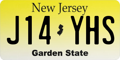 NJ license plate J14YHS