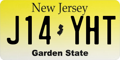 NJ license plate J14YHT