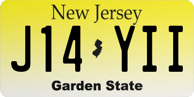 NJ license plate J14YII