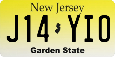 NJ license plate J14YIO