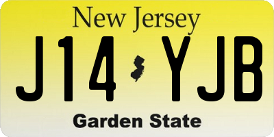 NJ license plate J14YJB