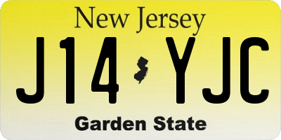 NJ license plate J14YJC