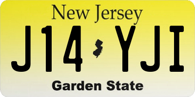 NJ license plate J14YJI