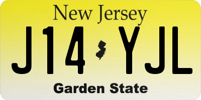 NJ license plate J14YJL