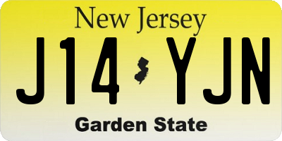 NJ license plate J14YJN