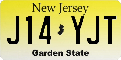 NJ license plate J14YJT