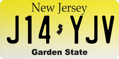 NJ license plate J14YJV