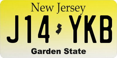 NJ license plate J14YKB