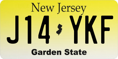 NJ license plate J14YKF
