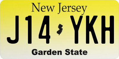 NJ license plate J14YKH