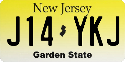 NJ license plate J14YKJ