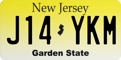 NJ license plate J14YKM