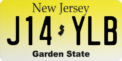 NJ license plate J14YLB