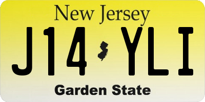 NJ license plate J14YLI