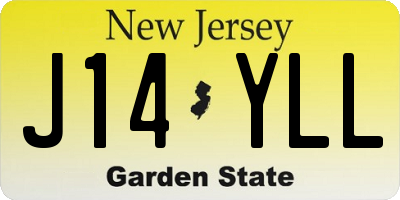 NJ license plate J14YLL