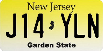 NJ license plate J14YLN