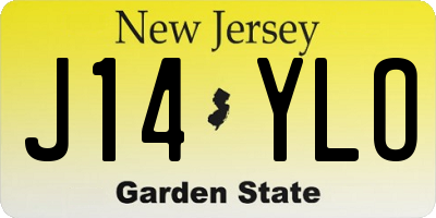 NJ license plate J14YLO