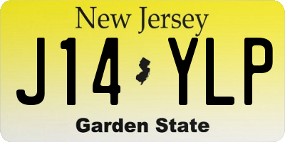 NJ license plate J14YLP