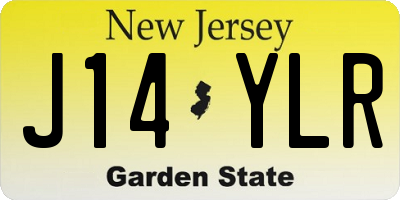 NJ license plate J14YLR
