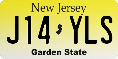 NJ license plate J14YLS