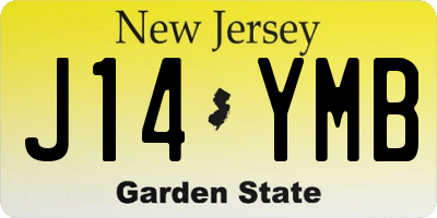 NJ license plate J14YMB