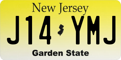NJ license plate J14YMJ