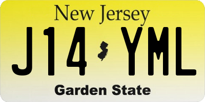 NJ license plate J14YML