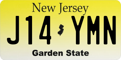 NJ license plate J14YMN