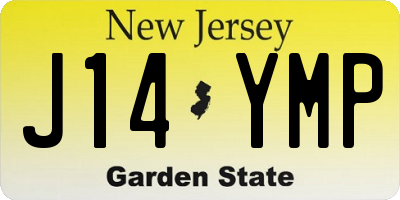 NJ license plate J14YMP