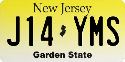 NJ license plate J14YMS