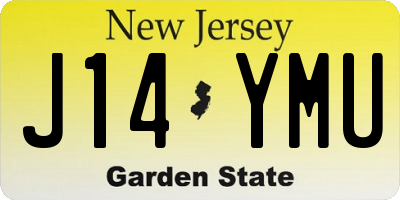 NJ license plate J14YMU