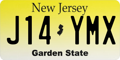 NJ license plate J14YMX