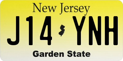 NJ license plate J14YNH