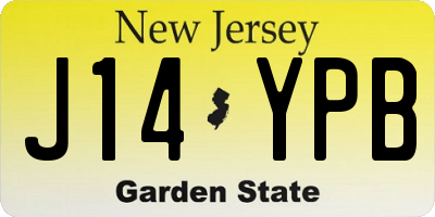 NJ license plate J14YPB
